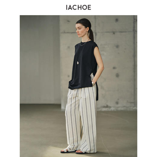棉仓3631503008-IACHOE斜下摆中长款背心 商品图4