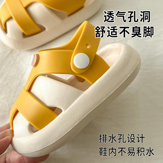 【不仅好看，更要舒适与安全！】儿童凉鞋沙滩夏季新款 包头厚底洞洞鞋 男孩外穿防滑 女宝宝罗马鞋-QQ 商品图4