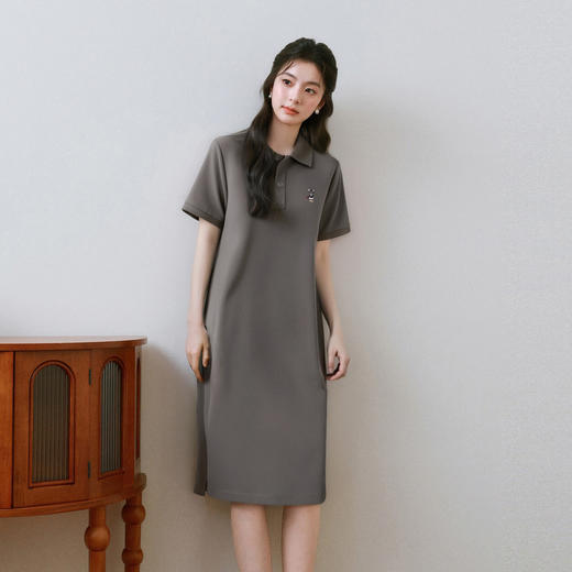 【商场同款】【萌宠系列】诗凡黎猫咪刺绣POLO裙25夏新款简约连衣裙3G4690821 商品图2