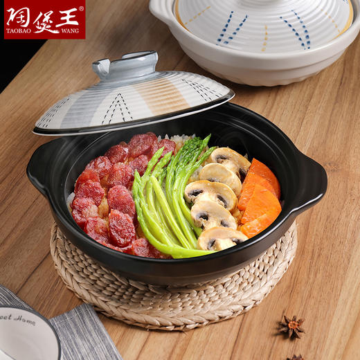 【花火浅煲】陶煲王陶瓷浅口砂锅煲家用耐高温浅锅煲仔饭专用炖菜锅陶瓷小沙锅 商品图3