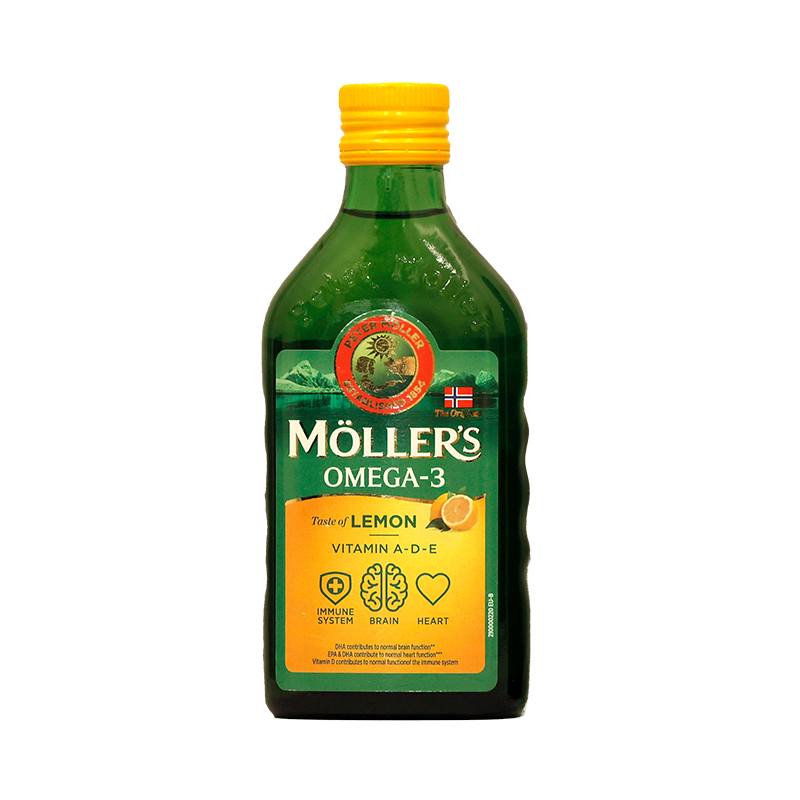 挪威Mollers沐乐思鳕鱼肝油250ml/瓶 柠檬味/原味/苹果味/水果味