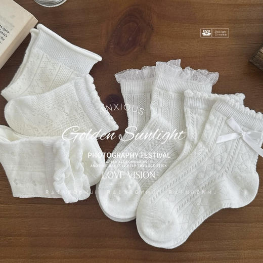 【秒杀】【加一】季末特价【Lab】超薄花边公主袜(5双装)★ 商品图6