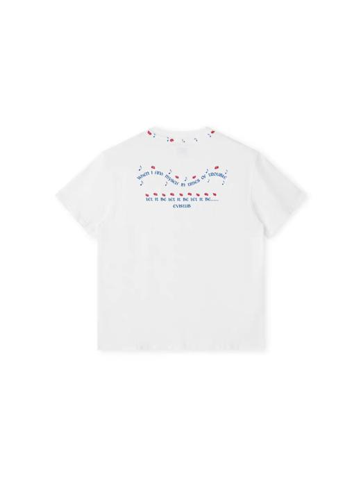 Evistub/E-5XDX635/全棉复古水浆字母印花T恤 商品图3