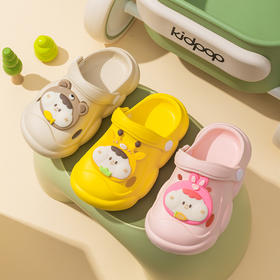 【厚实鞋底，软软气垫感~】儿童包头凉拖鞋夏季新款 外穿软底洞洞鞋 小孩浴室洗澡防滑沙滩拖鞋-QQ