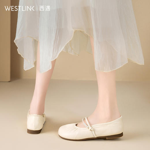 西遇法式玛丽珍鞋女新款春夏绝美舒适配裙子平底鞋软底单鞋V0656454 商品图2