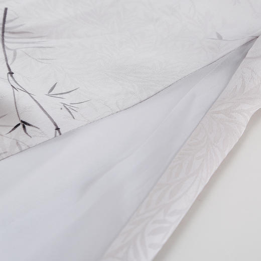 QF8A7斯尔丽25新款奥黛版型收腰放摆波浪边显瘦水墨连衣裙 商品图8