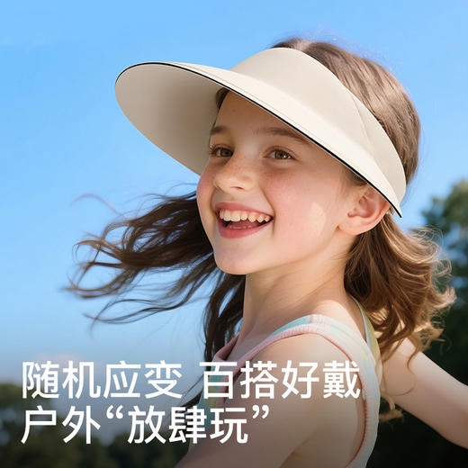 【百搭好戴，UPF50+】【成人款+儿童款】防晒帽夏季户外遮阳帽空顶可卷防晒帽防紫外线透气男女童成人太阳帽100% 商品图5