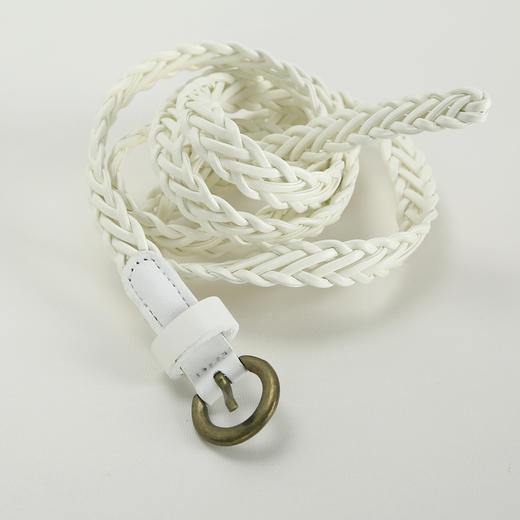 QF8A3斯尔丽25夏款优雅浪漫赫本风配编制腰带度假短袖连衣裙 商品图5