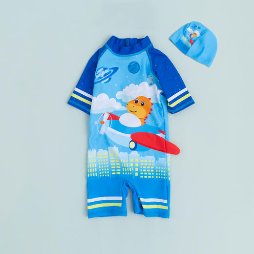 贝贝怡夏季男童连体泳衣套装222P2475 商品图3