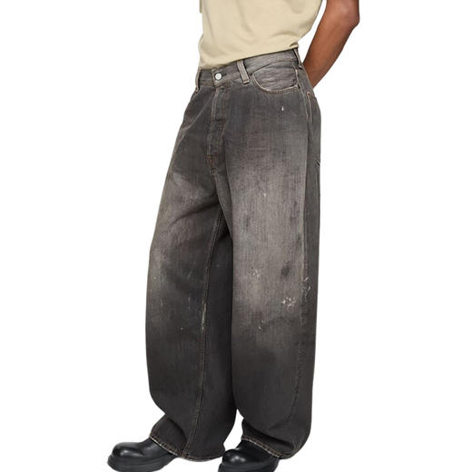 Acne Studios 2025春夏新品 男士2023M做旧复古宽松阔腿牛仔裤黑色 B00396 商品图1