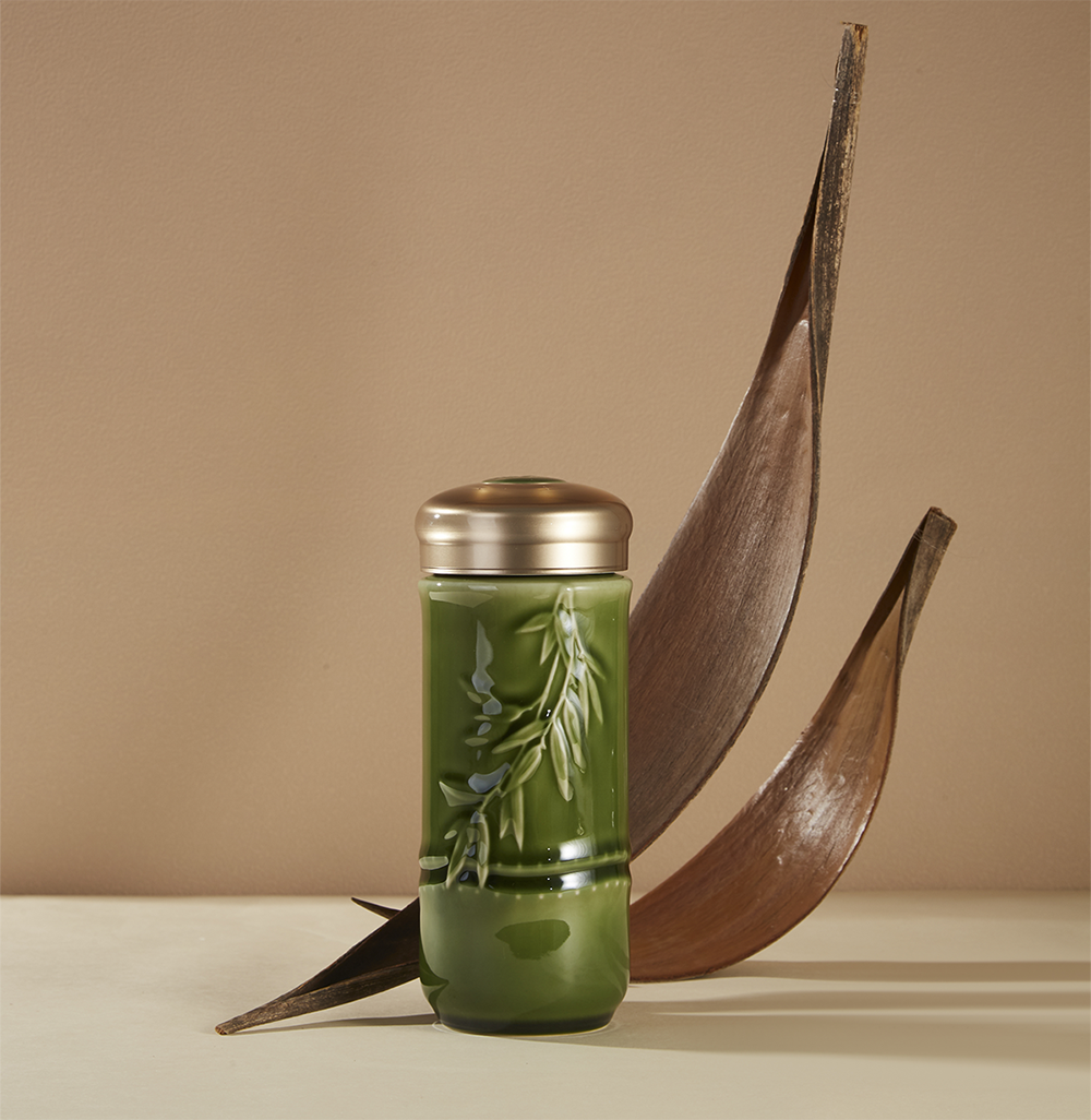 【超值体验】富贵金竹随身杯 双层330ml 杯盖可刻字