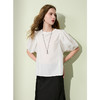 三彩2025夏季新款泡泡袖圆领白衬衫上衣宽松衬衣小衫简约S 商品缩略图2