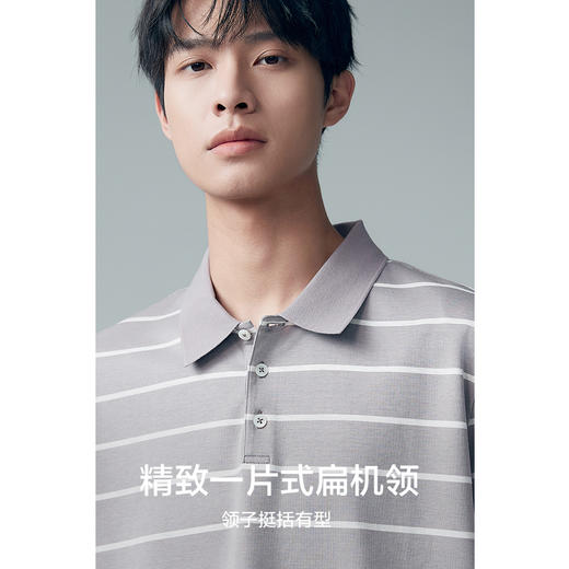 棉仓353802025-条纹起脚细珠一片领POLO 商品图3