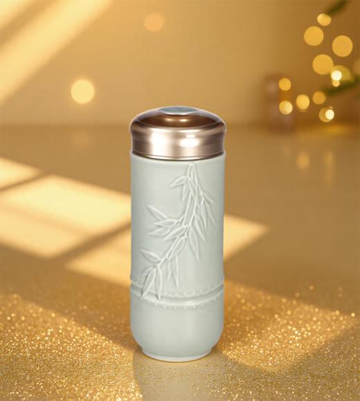 【超值体验】富贵金竹随身杯 双层330ml 杯盖可刻字 商品图2