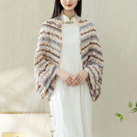 苏苏姐家彩舞小披肩手工DIY钩针蕾丝线纯棉毛线团自制材料包 商品图3