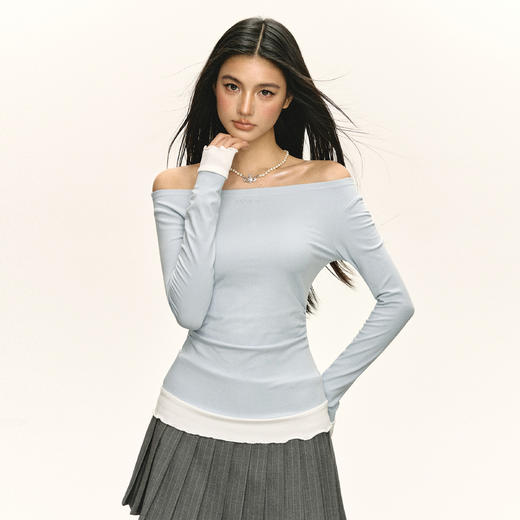 Ariseism 美式复古长袖T恤女春季新款修身上衣 商品图3