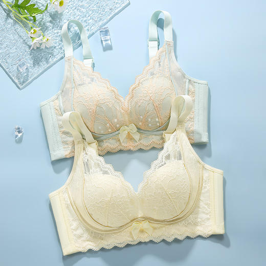 【透气洞洞】夏季双重提拉防垂薄杯内衣女侧收上托聚拢收副乳文胸彩霞浮云 商品图6