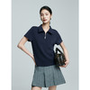 棉仓363601008-初棉美式小翻领拉链皮袢挂饰POLO衫 商品缩略图0