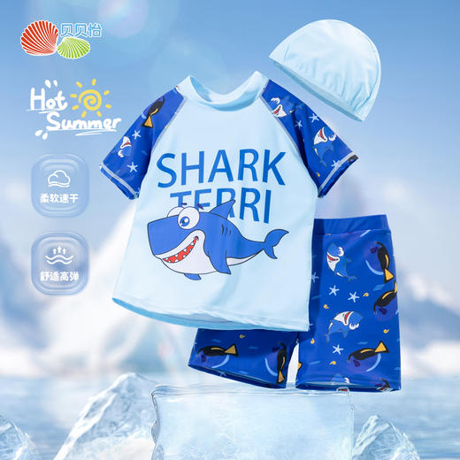贝贝怡男童夏季泳衣套装 商品图0