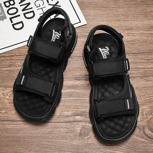 雀说 新款休闲沙滩鞋便捷魔术贴运动凉鞋WZ-1423 商品图2