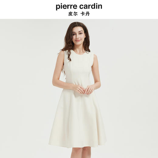 皮尔卡丹女装法式收腰高级感无袖连衣裙 商品图3