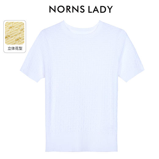 NORNS LADY诺恩 夏季新款休闲百搭彩虹T恤 气质时尚织花短袖上衣 T25SM14325【清仓不退不换】 商品图2