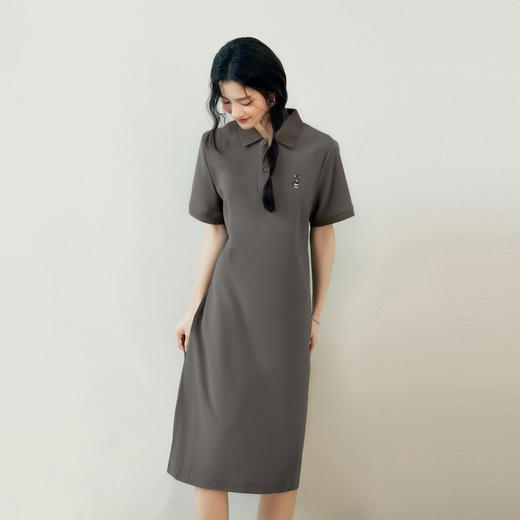 【商场同款】【萌宠系列】诗凡黎猫咪刺绣POLO裙25夏新款简约连衣裙3G4690821 商品图0