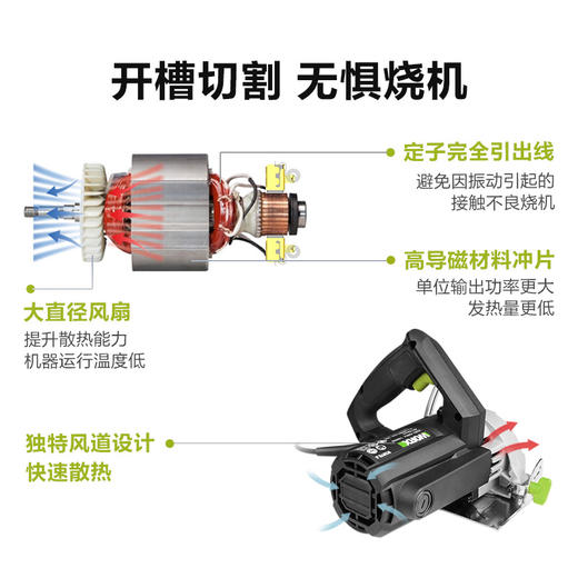 威克士 110mm 1450W 云石机 WE070S/WE070T 商品图2