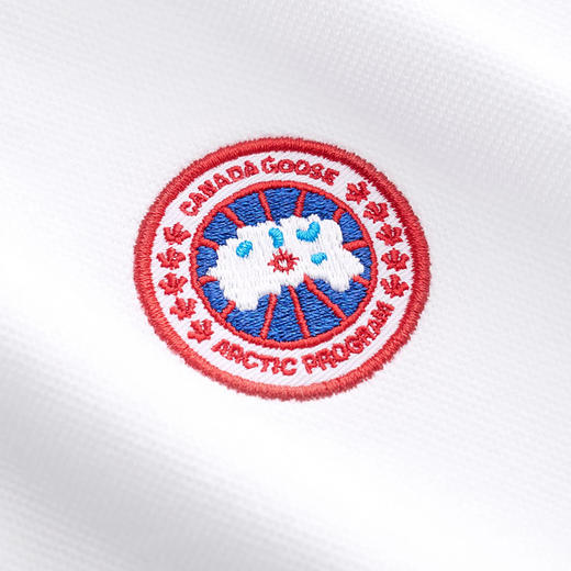 Canada Goose 加拿大鹅 2025春夏新品 男士经典徽章Beckley短袖Polo衫 白色 1600M 商品图5