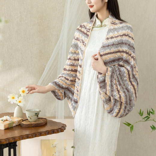 苏苏姐家彩舞小披肩手工DIY钩针蕾丝线纯棉毛线团自制材料包 商品图1