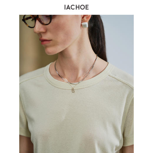 棉仓3631501019-IACHOE天丝亚麻两色T恤 商品图3