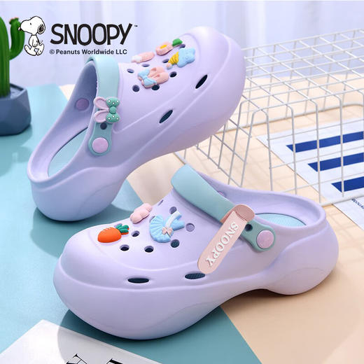 【秒杀】SNOOPY史努比童鞋儿童拖鞋洞洞鞋夏季新款女耐磨缓震家居休闲时尚凉拖鞋33-40 商品图2