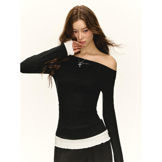 Ariseism 美式复古长袖T恤女春季新款修身上衣 商品图1