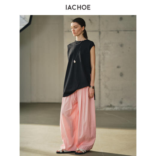 棉仓3631503008-IACHOE斜下摆中长款背心 商品图3