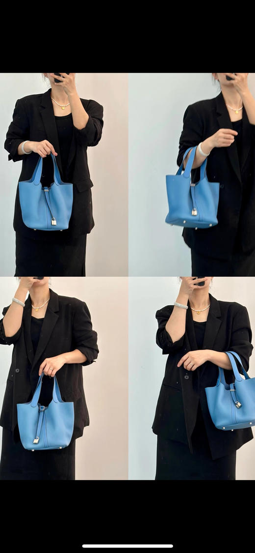 爱马仕 菜篮子 18 蓝色 togo皮 手提包 商品图1