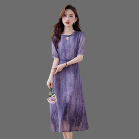 贵夫人法式气质，中长款轻薄阔太太好看裙子HR-YYG82971