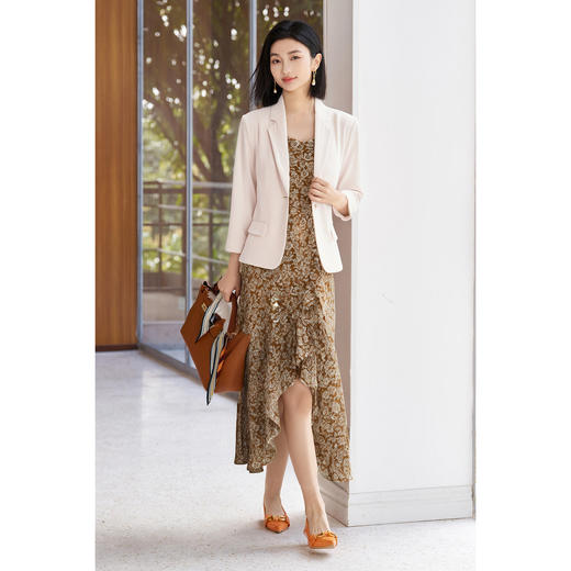 剩S/M/L/XL 【印花吊带裙】时尚度假风荷叶大摆连衣裙1105 商品图3