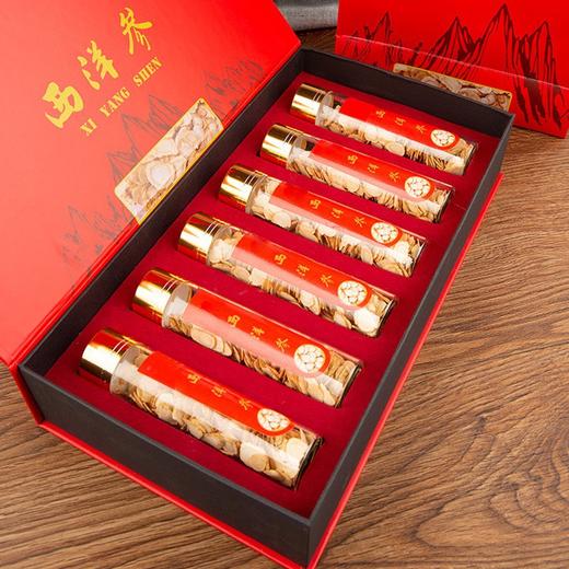 西洋参100克6瓶玻璃礼盒装送礼 六管花旗参软枝片批发一件代发 商品图0