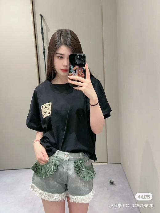 64-11 618极限特惠 独家圆正 lew 6070 女款毛巾绣短袖T恤 我穿M宽松大气 商品图1