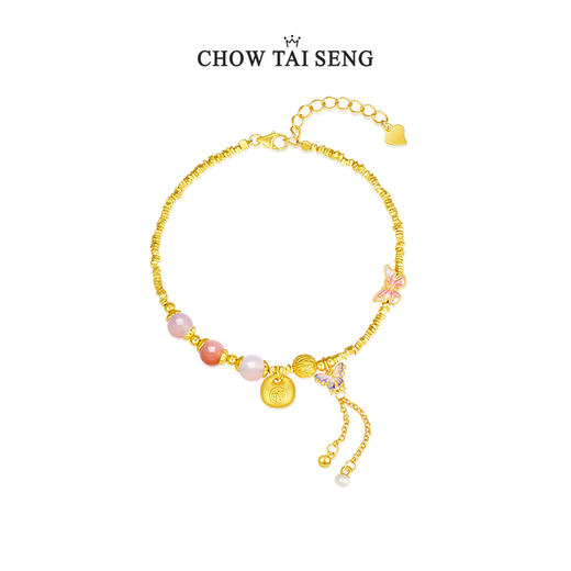 周大生莲华净·应福碎银子手链纯银S925女款珍珠玛瑙国风生日礼物 商品图2