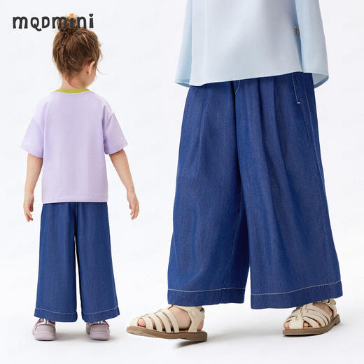 【110-140】【天丝莱赛尔】【MQDmini】女童夏季天丝牛仔裤宽松阔腿裤 商品图0