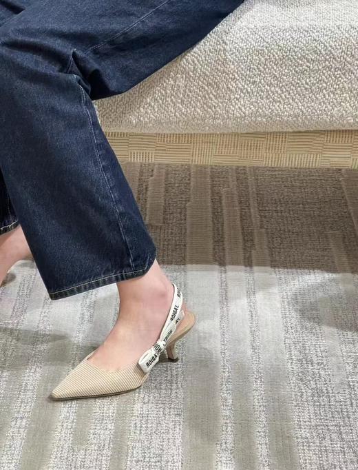 迪奥 J'Adior 尖头 系带 细跟 高跟鞋 10cm  6.5cm 芭蕾平底鞋（HC） 商品图9