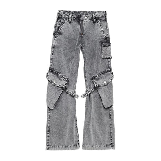 Acne Studios 2025春夏新品 女士复古做旧直筒工装牛仔裤 烟灰色 AK0866 商品图0