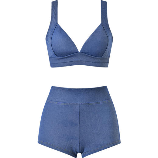 sisia2024新款泳衣女分体性感v领高腰显瘦活力牛仔女孩温泉比基尼SWB24-04A 商品图7