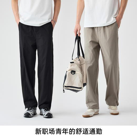 红览 男装小弯刀裤子男夏季新款松紧腰抽绳男士休闲裤5ZF-91222 商品图4