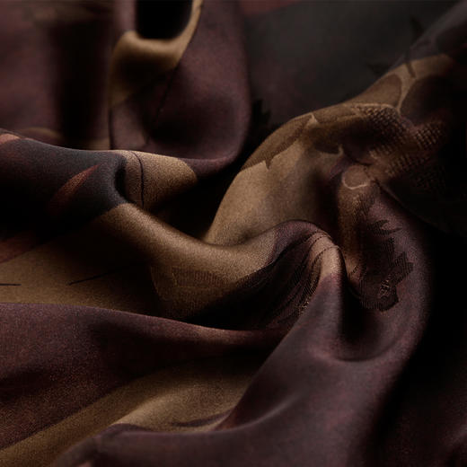 QF8A8斯尔丽25新款奥黛版型收腰波浪摆显瘦渐变印花连衣裙 商品图7