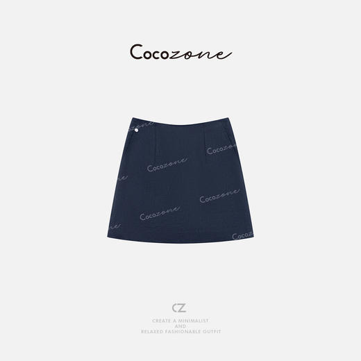COCO ZONE 刘一一 【100亚麻】简约直筒显瘦牛仔短裙CD2A0735 商品图2