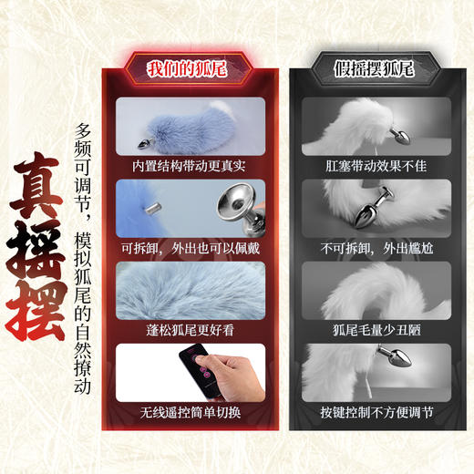 绯夜摇摆狐尾电动摇摆挑逗（赠200ml润滑液） 商品图2