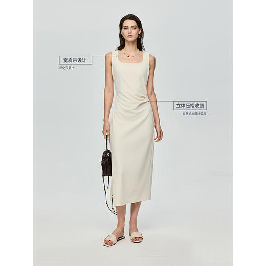 棉仓363616035-初棉立体压褶设计显瘦气质背心连衣裙 商品图4