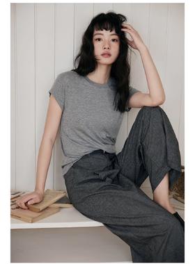 净版莱赛尔天丝羊毛短袖/仿天丝蝴蝶结短袖